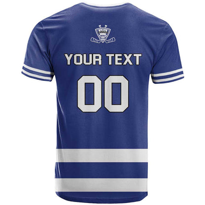 Custom Canada Hockey Team T-Shirt Maple Leaf Blue Version Graphic Tee