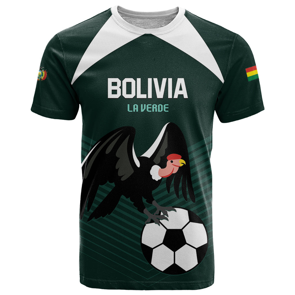 Personalized Bolivia 2024 Football T-Shirt La Verd Go Champion Graphic Tee
