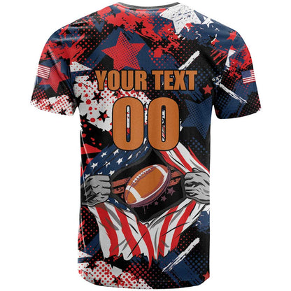 Custom American Football Grunge T-Shirt Special Version Graphic Tee