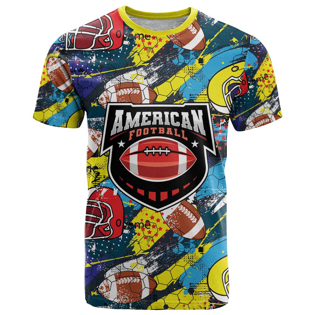 Custom American Football Graffiti T-Shirt Unique Style Graphic Tee
