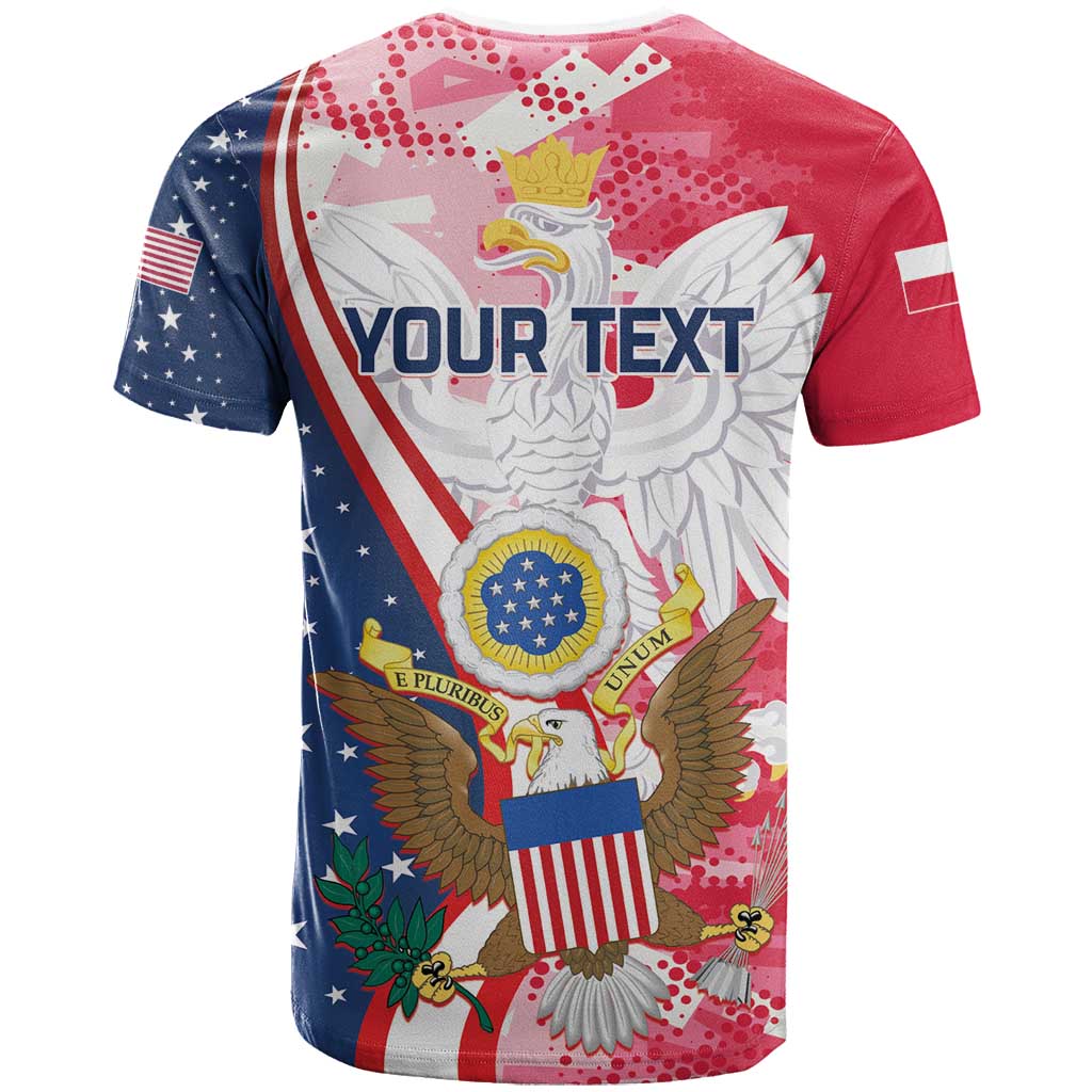 Personalized Polish-American Heritage Month T-Shirt Eagle Curve Style Graphic Tee
