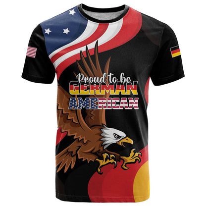 Personalized Proud to be German-American T-Shirt Eagle Heritage Month Graphic Tee