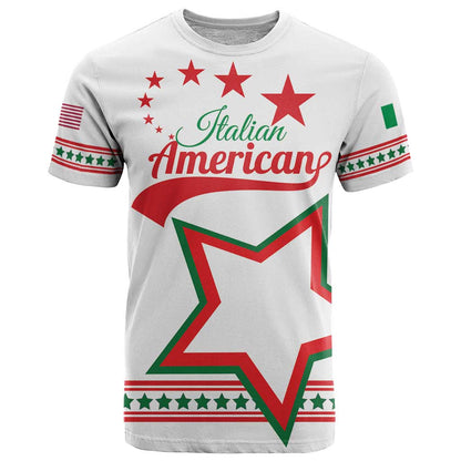 Personalized Italian-American Heritage Month T-Shirt Starlight Simple Style Graphic Tee