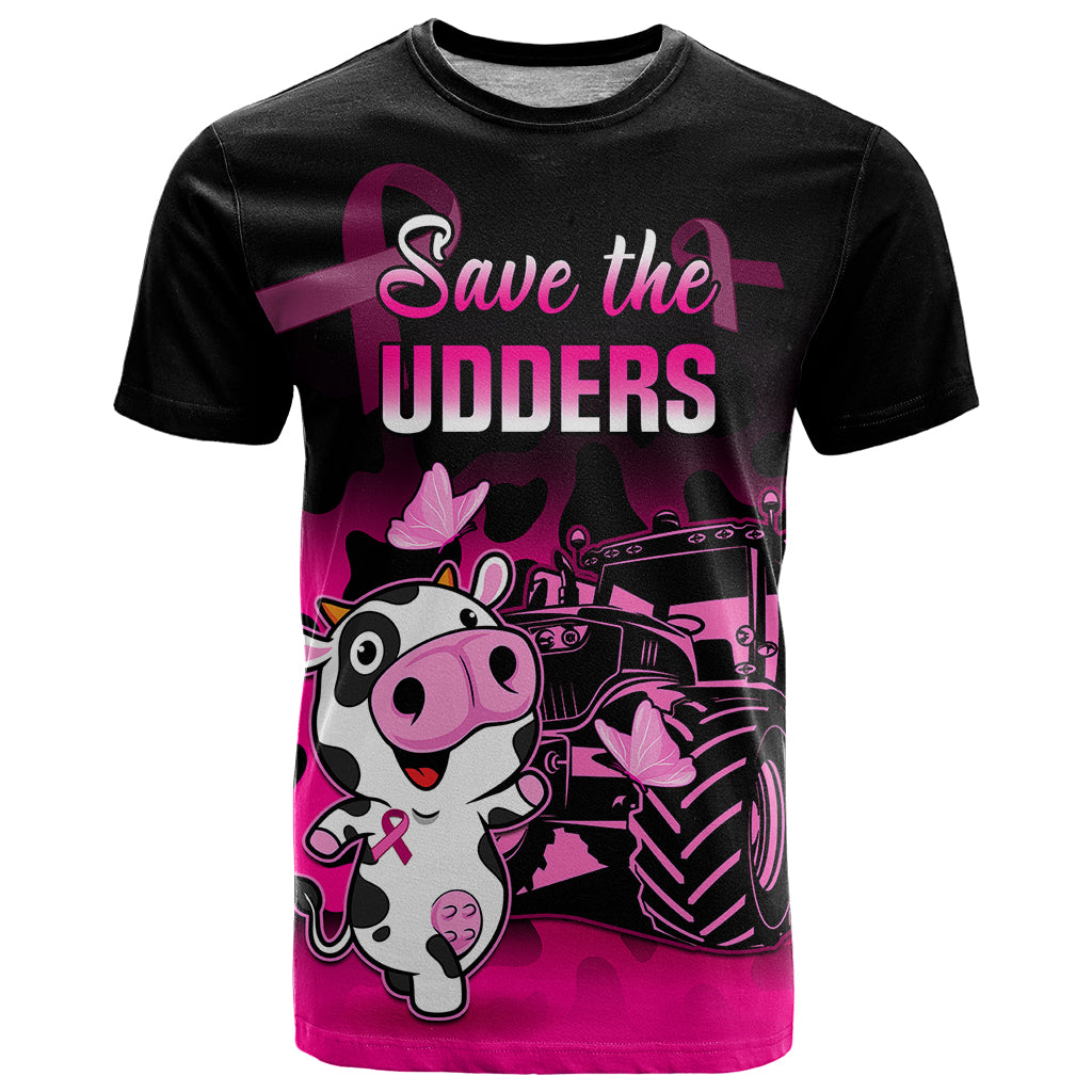 Personalised Save The Udders T-Shirt Farmer Day Breast Cancer Awareness Graphic Tee