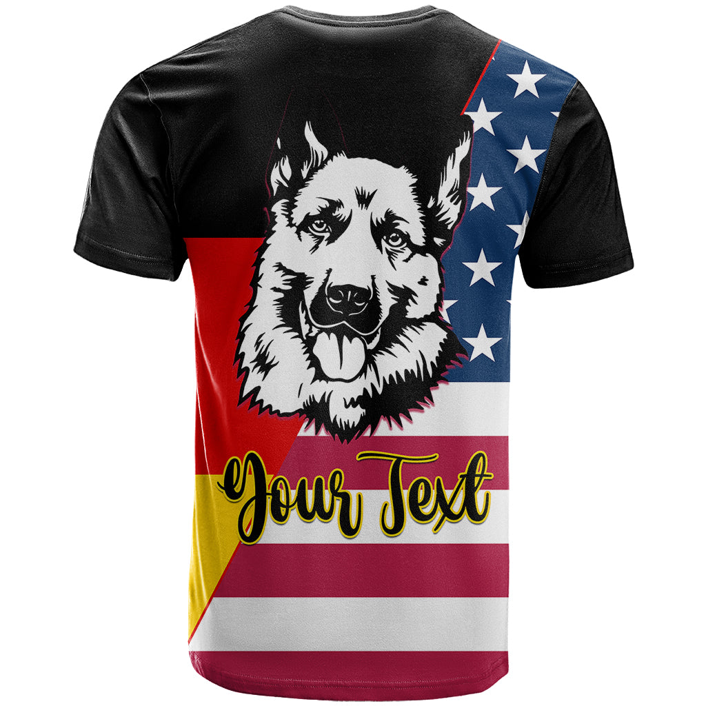 Personalised German American Heritage Day T-Shirt German Shepherd Dog Graphic Tee