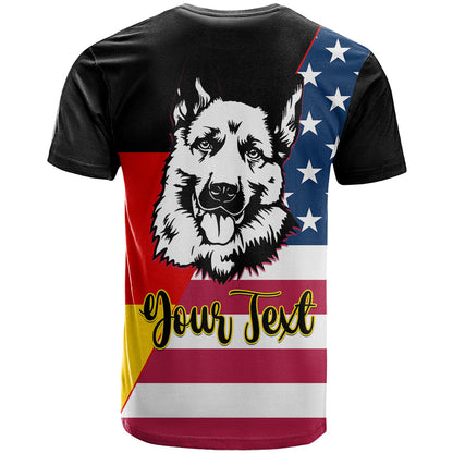 Personalised German American Heritage Day T-Shirt German Shepherd Dog Graphic Tee