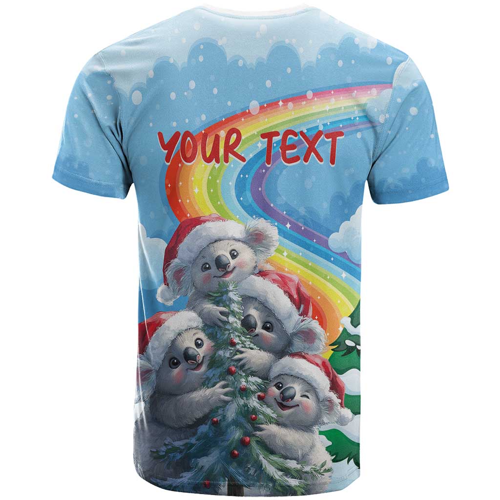 Personalised Australia Koala Christmas T-Shirt Santa Claus Ho Ho Ho Graphic Tee