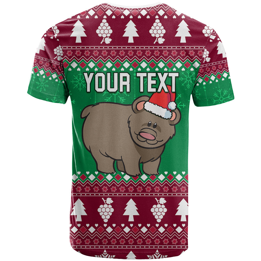 Custom California Christmas T-Shirt Santa Grizzly Bear With Grape Graphic Tee