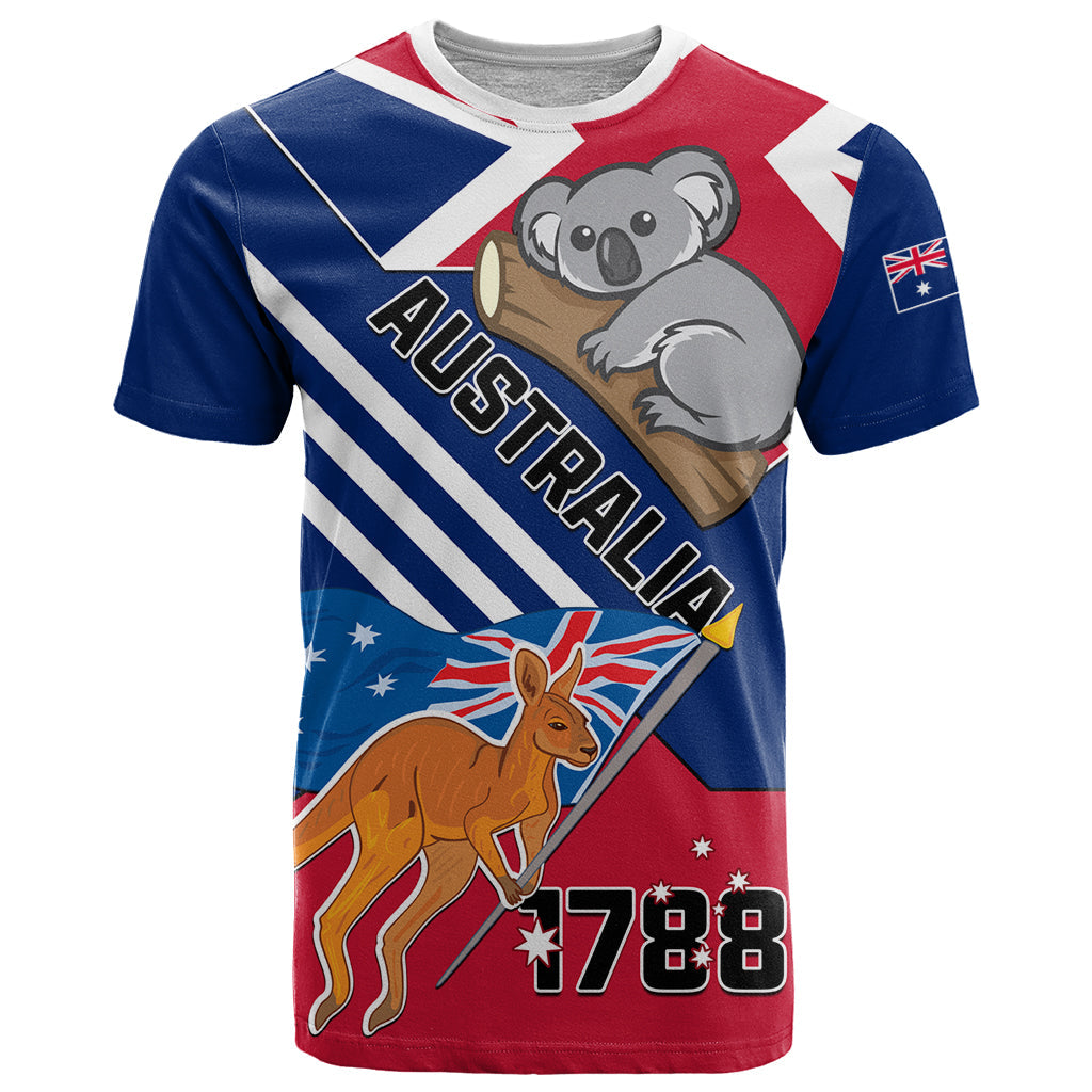 Australia Day Kangaroo and Koala With Flag T-Shirt Graphic Tee
