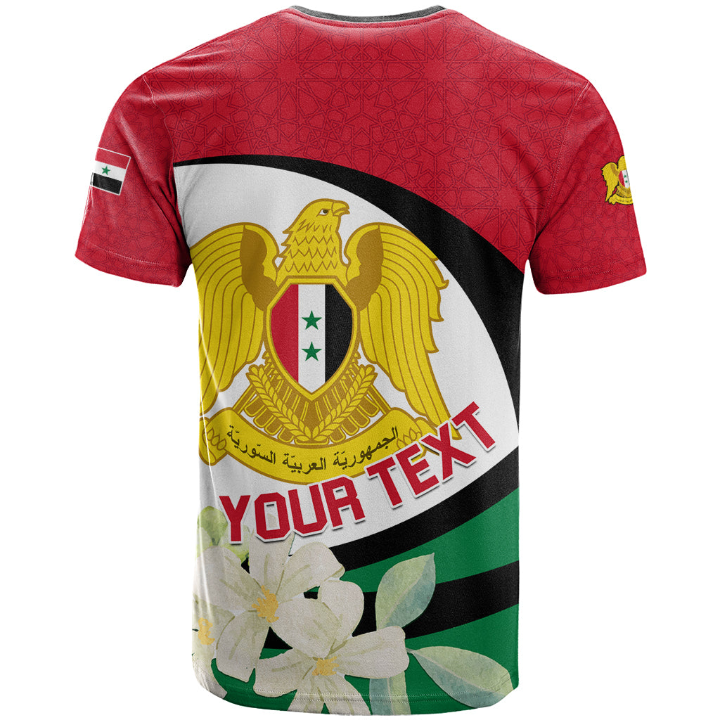 Syria Independence Day T-Shirt Syrian Coat Of Arms With Jasmine Flower Graphic Tee