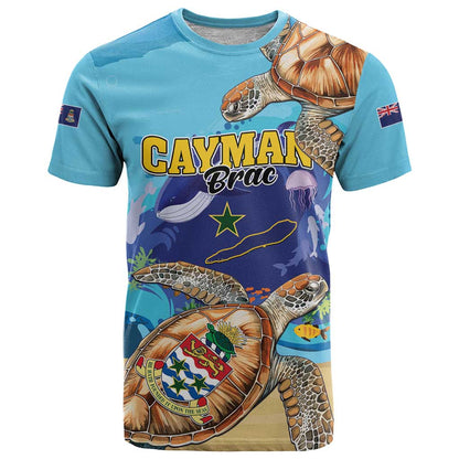 Cayman Brac Map Sea Turtle T-Shirt Ocean Vibes Graphic Tee