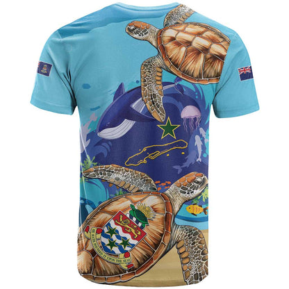 Little Cayman Map Sea Turtle T-Shirt Ocean Vibes Graphic Tee