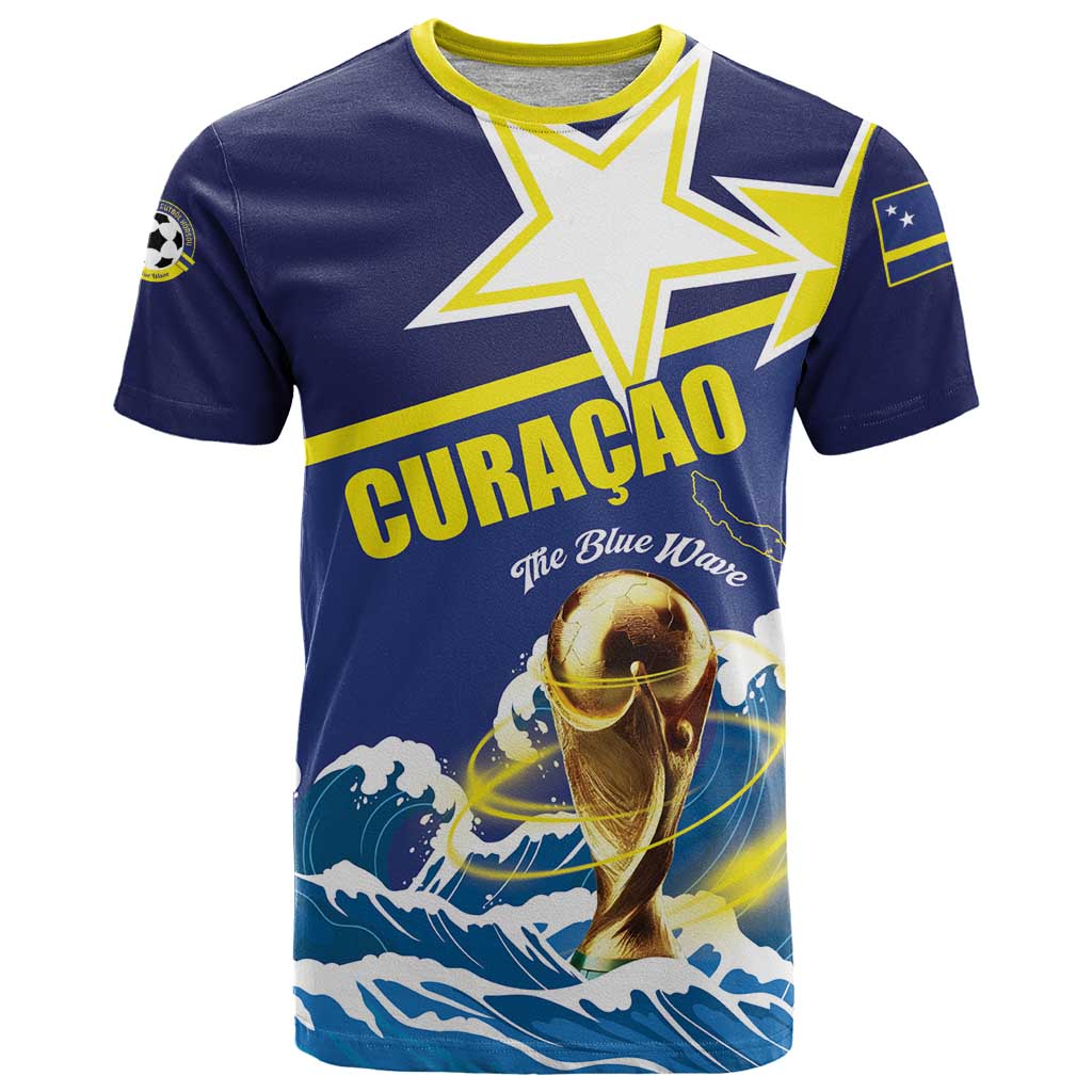 Custom Football 2026 Curacao T-Shirt The Blue Wave Come On Graphic Tee