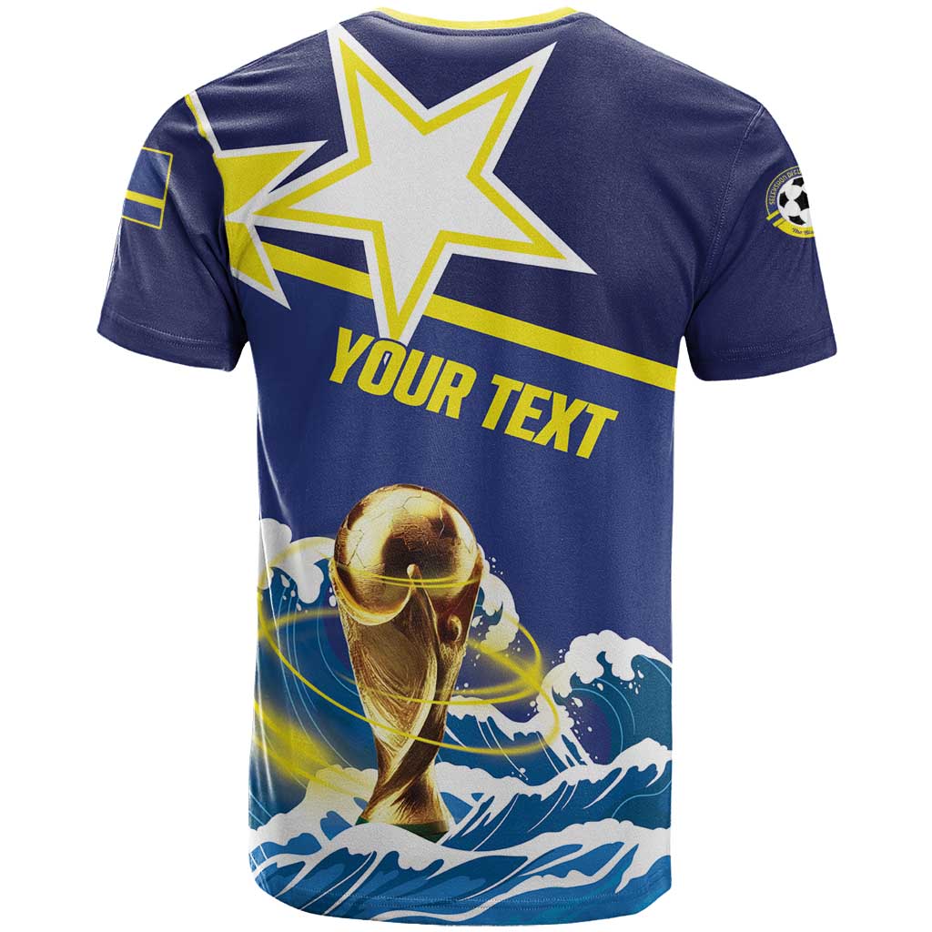 Custom Football 2026 Curacao T-Shirt The Blue Wave Come On Graphic Tee
