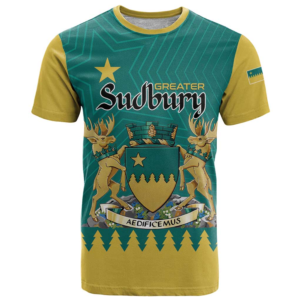 Personalised Canada Greater Sudbury T-Shirt The Nickel Capital Aedificemus Graphic Tee