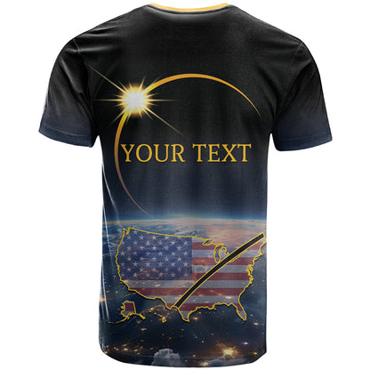 Personalized Total Solar Eclipse 2024 T-Shirt My 2nd Diamond Ring Graphic Tee