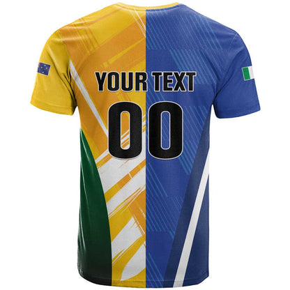 Custom Italy And Australia Soccer T-Shirt Gli Azzurri Vs Socceroos Graphic Tee