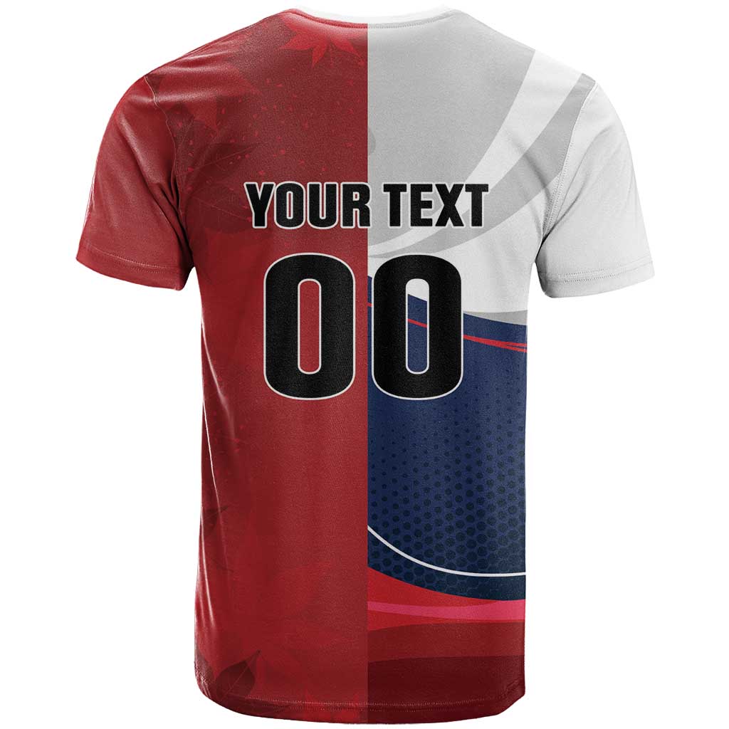 Custom Rugby France And Canada T-Shirt Le XV de France Vs Canucks Graphic Tee