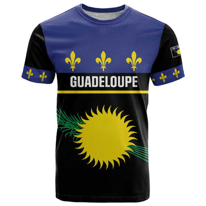 Guadeloupe T-Shirt Rejyon Gwadloup Black Version Graphic Tee
