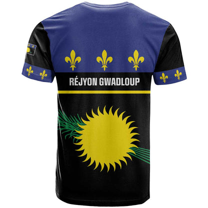 Guadeloupe T-Shirt Rejyon Gwadloup Black Version Graphic Tee