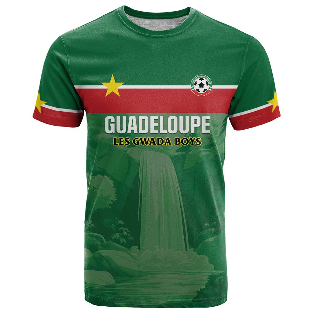 Custom Football Guadeloupe Green T-Shirt Les Gwada Boy Go Champions Graphic Tee