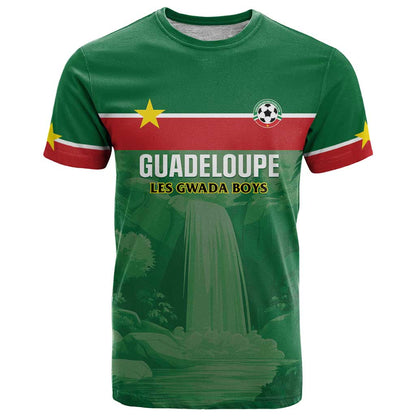 Custom Football Guadeloupe Green T-Shirt Les Gwada Boy Go Champions Graphic Tee