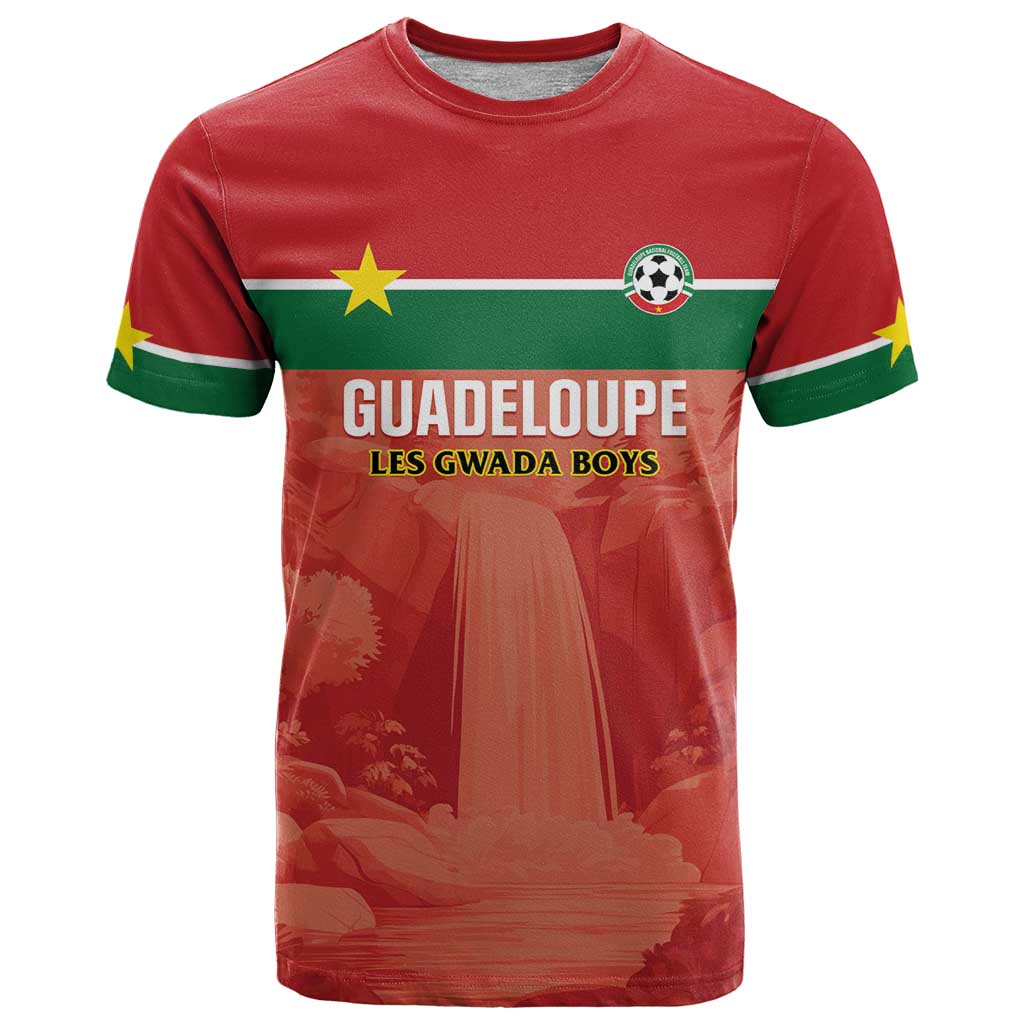 Custom Football Guadeloupe Red T-Shirt Les Gwada Boy Go Champions Graphic Tee