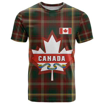 Canada T-Shirt Canadian Coat Of Arms Mix Maple Leaf Tartan Graphic Tee
