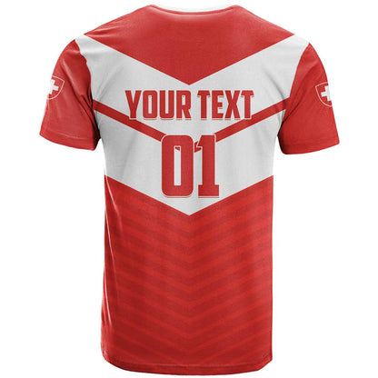 Custom Switzerland 2024 Football T-Shirt Rossocrociati Go Champions Graphic Tee