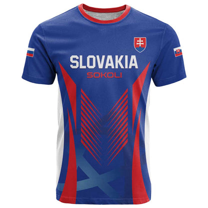 Custom Slovakia 2024 Football T-Shirt Slovenska Sokoli Graphic Tee