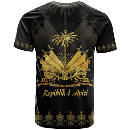 Ayiti 222nd Independence Day Anniversary T-Shirt Haiti Gold VeVe Pattern Graphic Tee