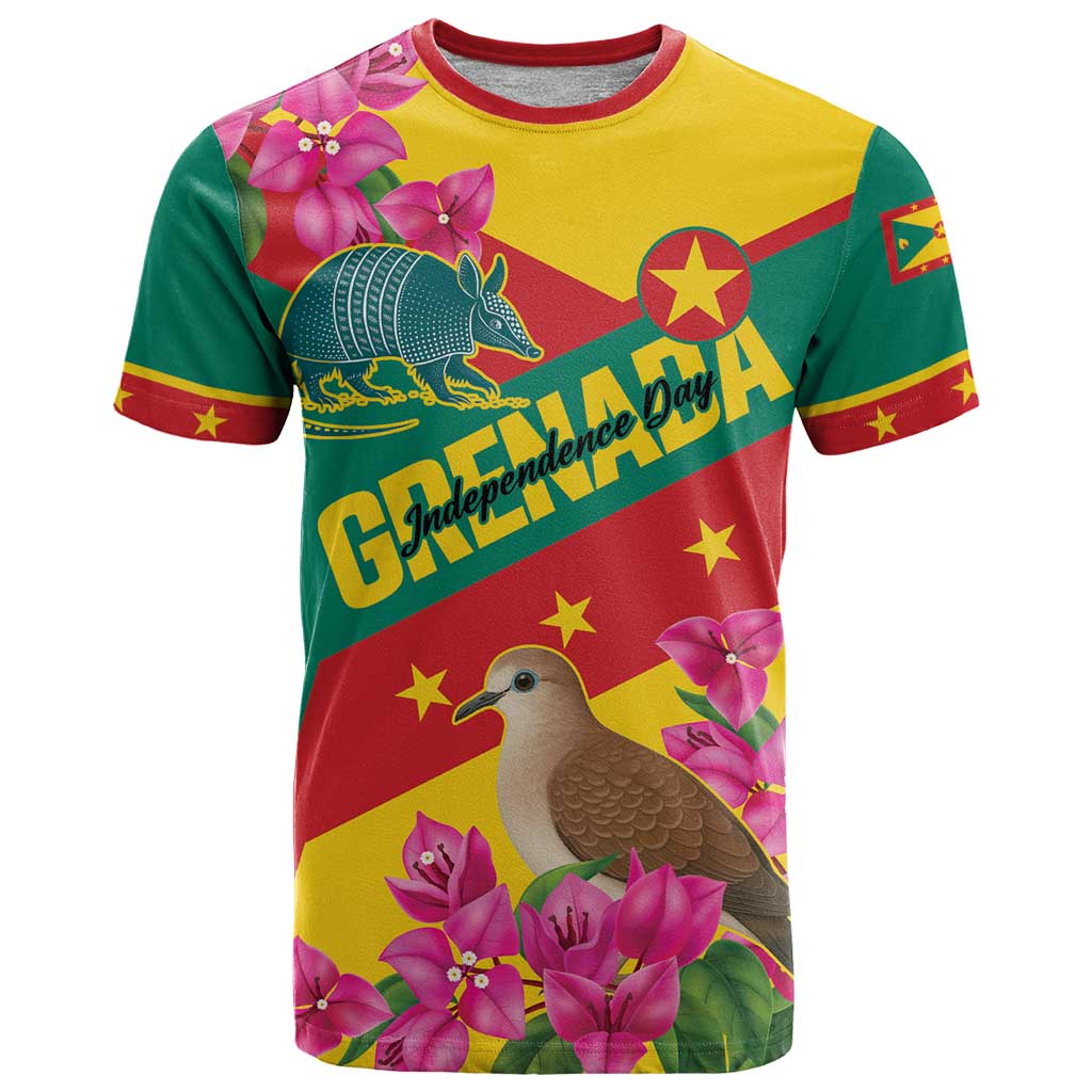 Personalized Grenada Independence Day 1974 T-Shirt La Gwinad Dove Armadillo Together Graphic Tee