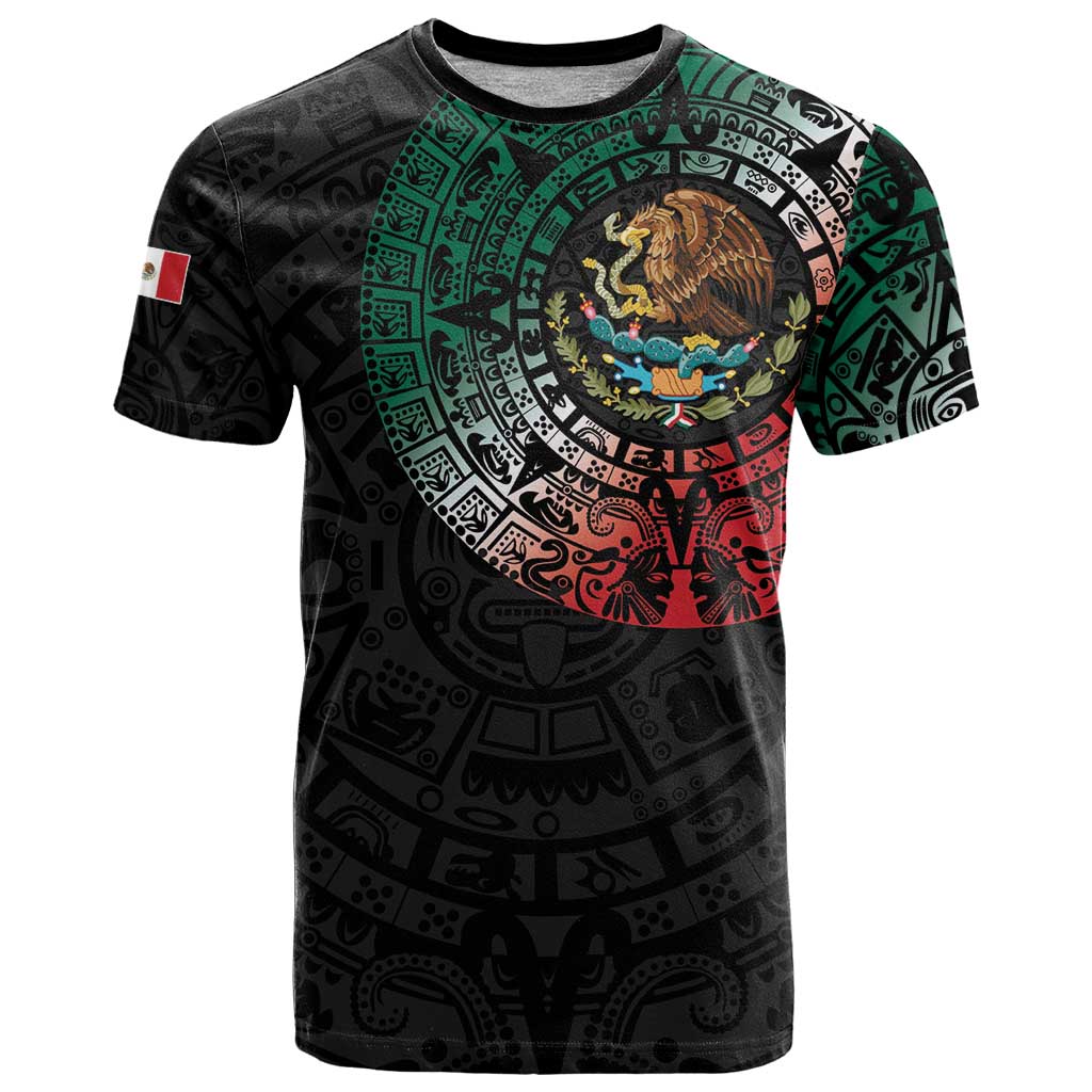 Mexican Aztec Circle T-Shirt Flag Color Unique Style Graphic Tee