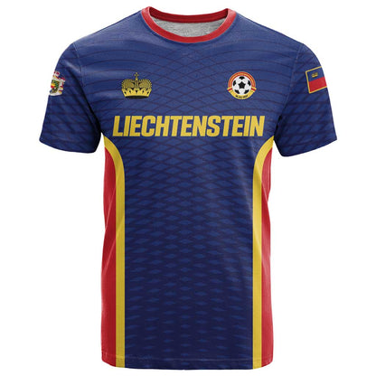 Custom Football 2026 Liechtenstein T-Shirt Blau-Rot Come On Graphic Tee