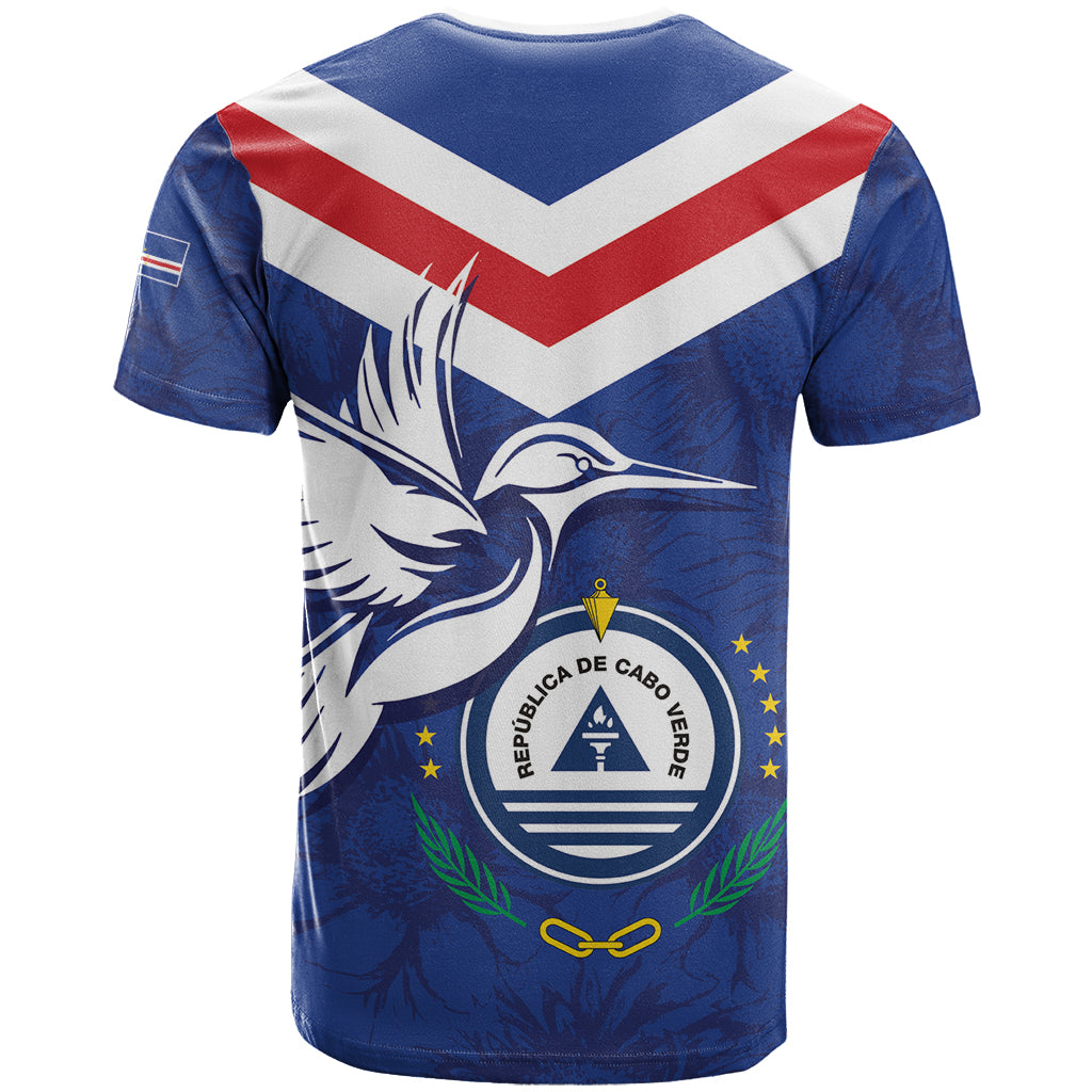 Cape Verde Independence Day T-Shirt Gerbera Daisy Pattern Graphic Tee