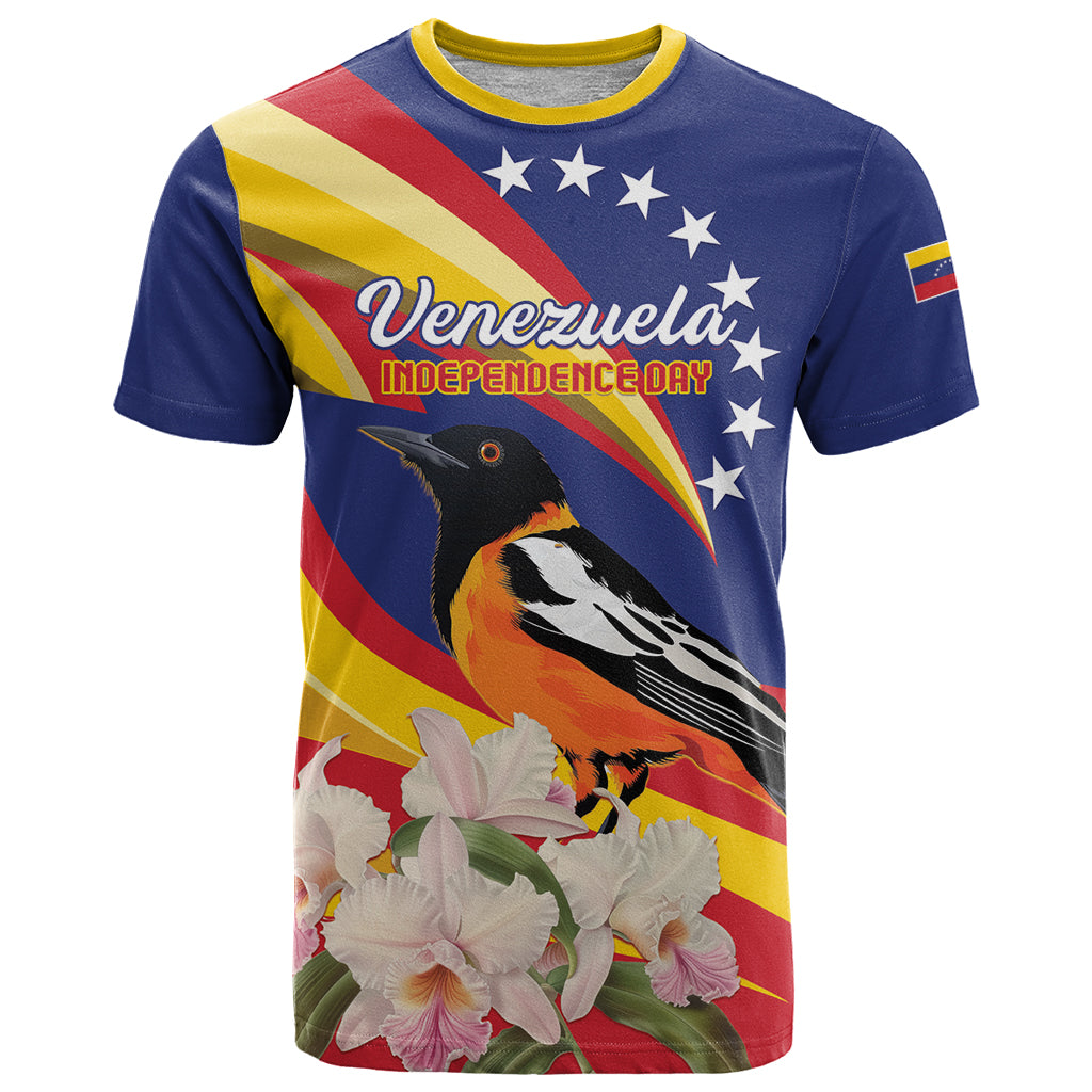Venezuela Independence Day T-Shirt Venezuelan Troupial Cattleya Mossiae Graphic Tee
