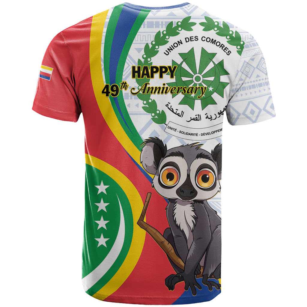 Comoros Independence Day T-Shirt 1975 Komori Mongoose Lemur African Pattern Graphic Tee