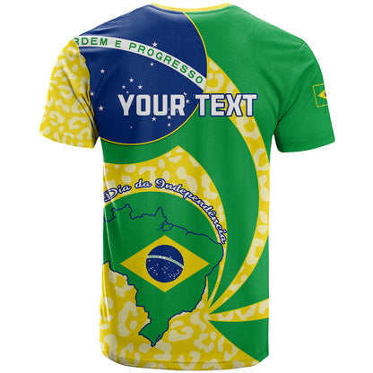 Personalised Brazil Independence Day T-Shirt Sete de Setembro Flag Style Graphic Tee