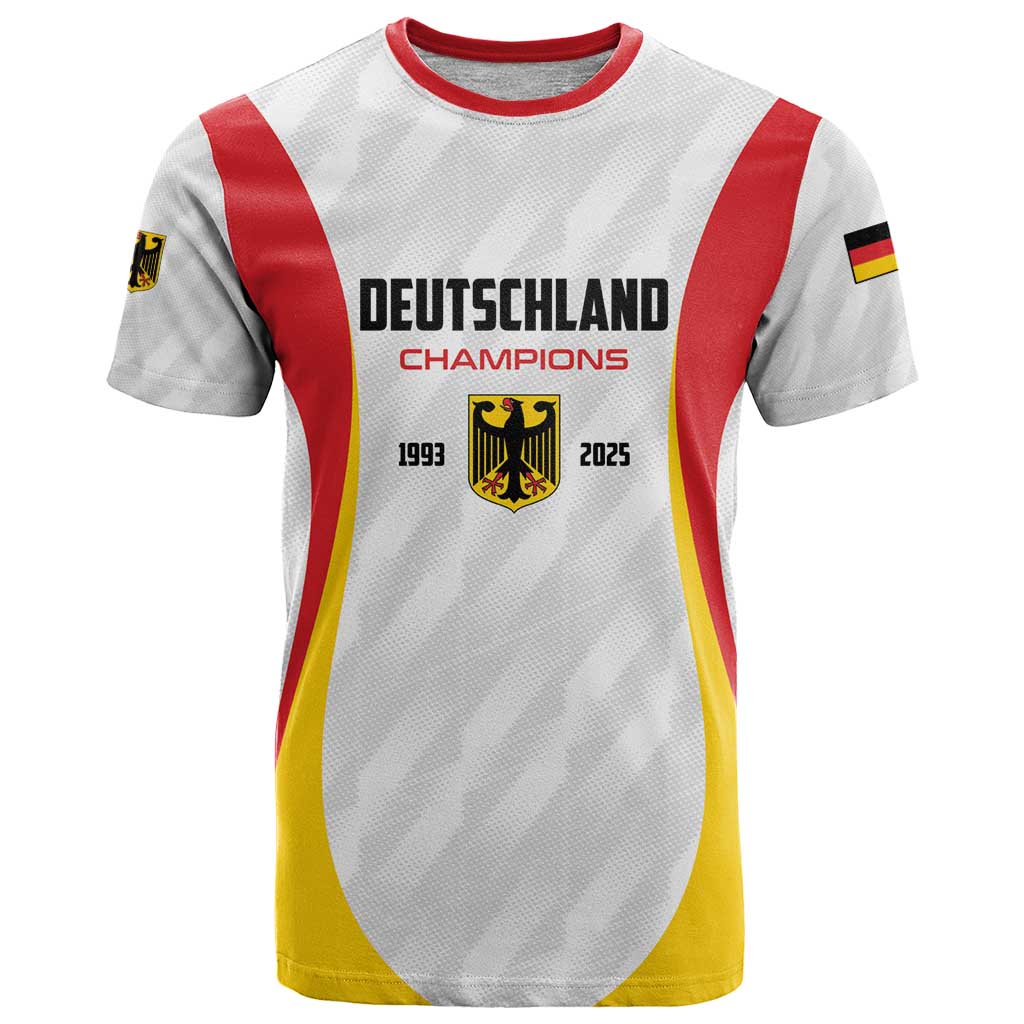 Custom Germany 2025 Champions Basketball White T-Shirt Graphic Tee