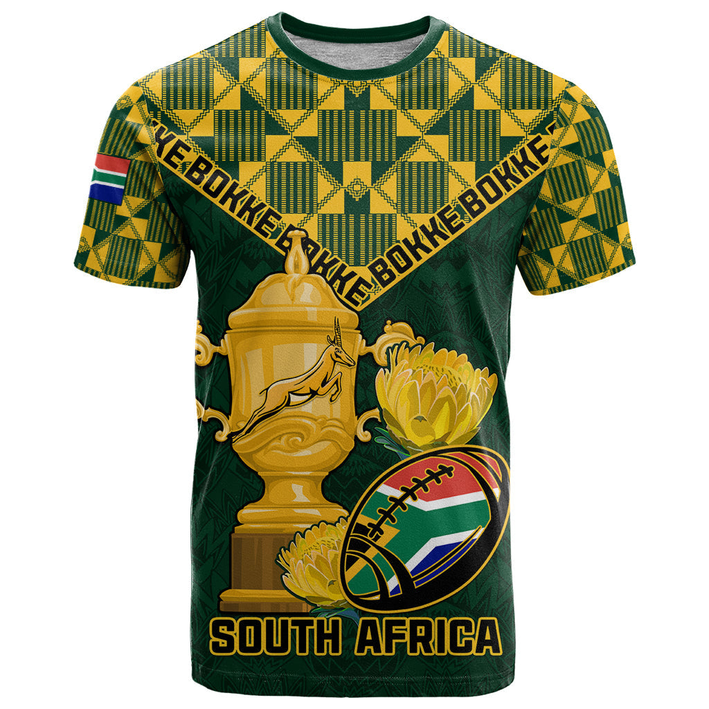 Custom South Africa Rugby T-Shirt Go Bokke Champion World Cup Graphic Tee