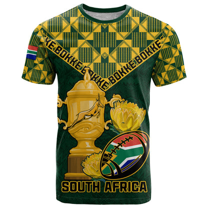 Custom South Africa Rugby T-Shirt Go Bokke Champion World Cup Graphic Tee