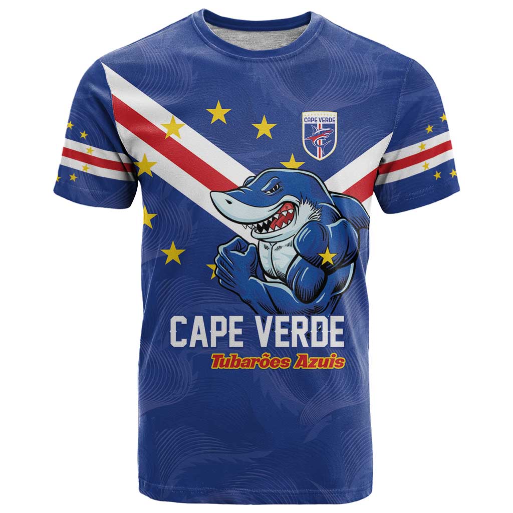 Custom Cape Verde Football T-Shirt Tubaroes Azuis Make History Graphic Tee