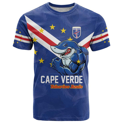 Custom Cape Verde Football T-Shirt Tubaroes Azuis Make History Graphic Tee