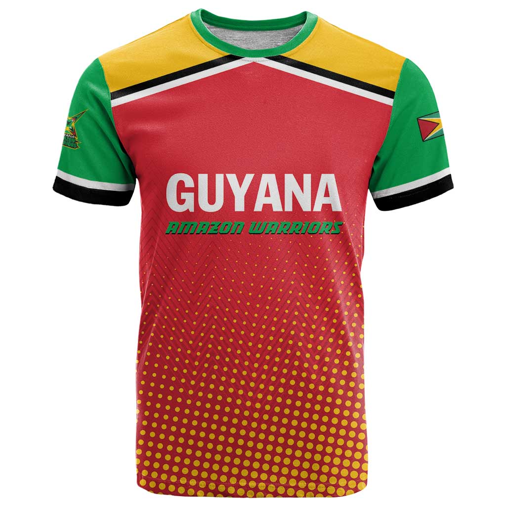 Custom Guyana Cricket Amazon Warriors T-Shirt All The Way Champions Graphic Tee