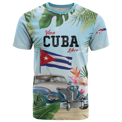 Personalized Viva Cuba Libre T-Shirt Libre Car Tropical Style Graphic Tee