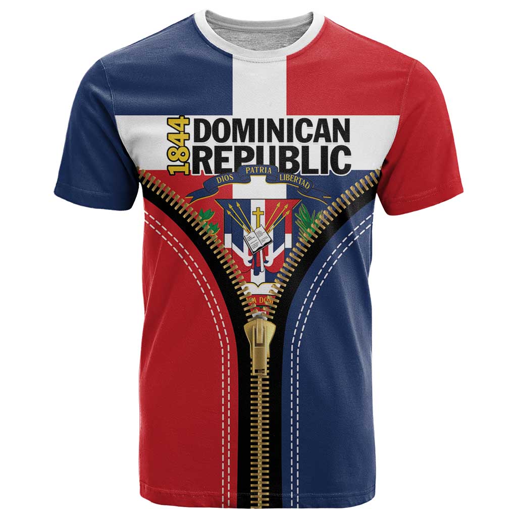 Personalized Dominican Republic 1844 T-Shirt Coat Of Arms Zipper Stylized Graphic Tee