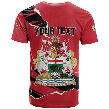 Personalized Canada Manitoba Province Bison T-Shirt Gloriosus et Liber Graphic Tee