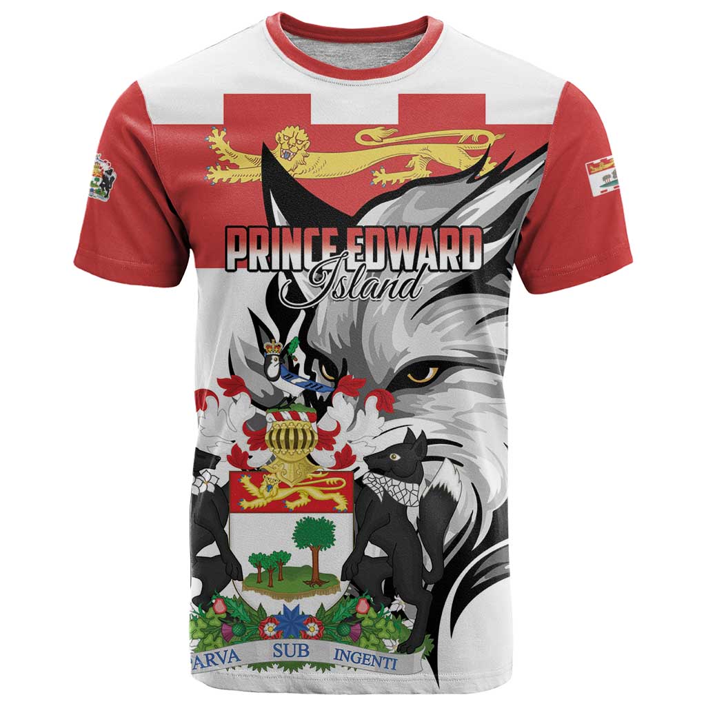 Personalized Canada Prince Edward Island Province T-Shirt Silver Fox Parva sub ingenti Graphic Tee