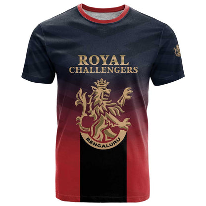 Custom Bengaluru 2025 Cricket Royal Challengers T-Shirt Lions Play Bold Graphic Tee