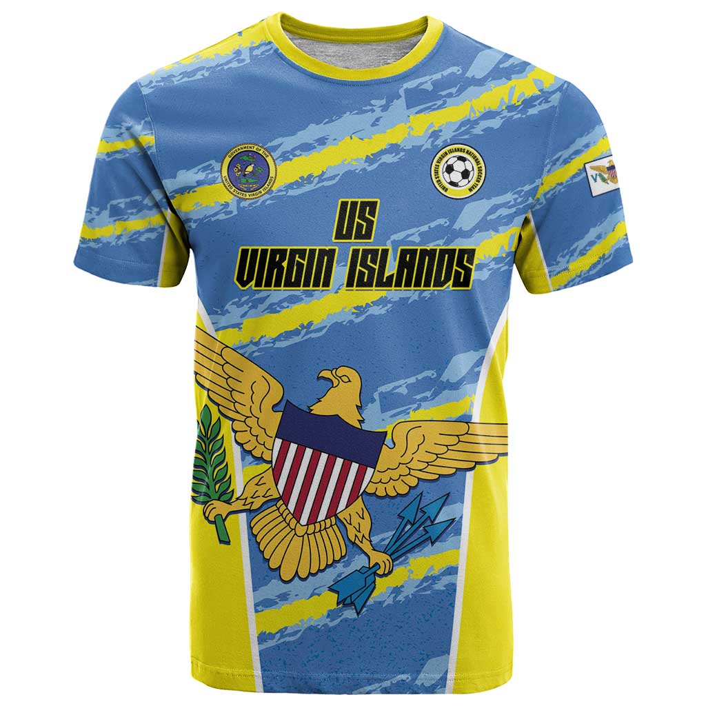 Custom US Virgin Islands Soccer T-Shirt Team Dashing Eagles Come On Graphic Tee